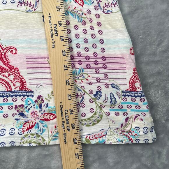 Chicos Top Womens 2 / US Large Multicolor Printed V-neck Relaxed 3/4 Sleeve - Picture 8 of 15